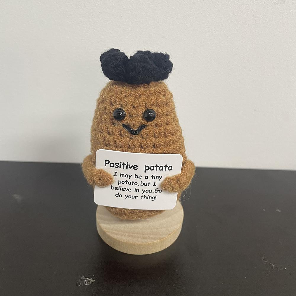 Handmade Positive Potatoes Doll With Card Home Decoration Knitting Penguin Bee Potato Doll Ornament Christams Party Room Decor
