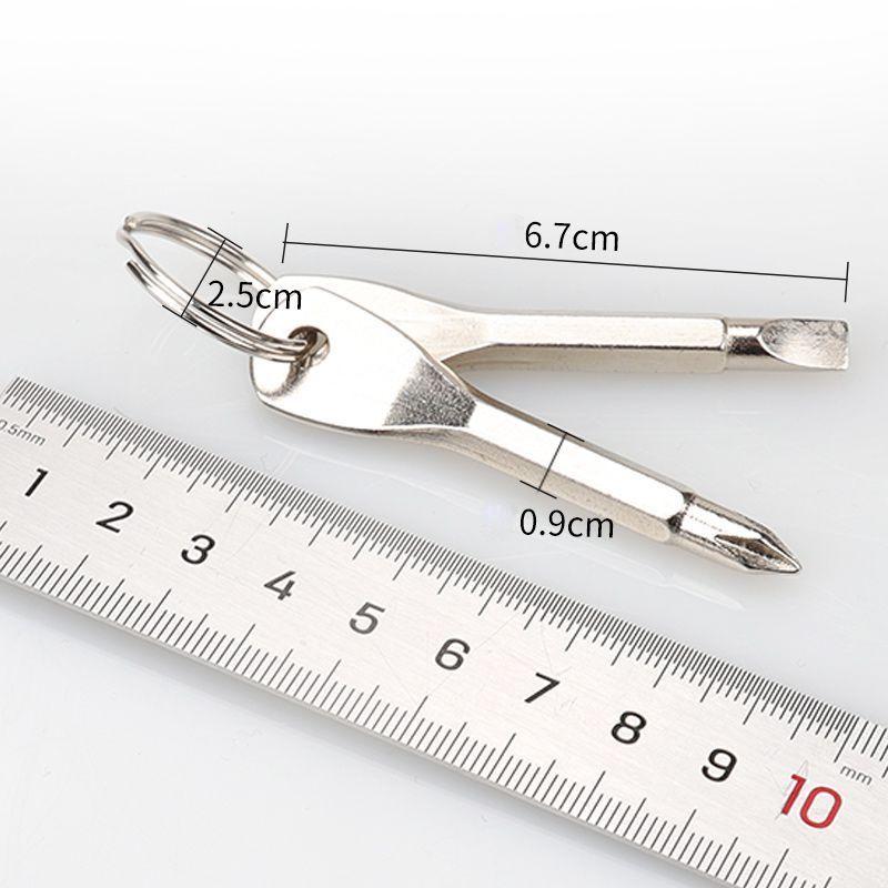 Портативная отвертка с 2 ключами, прецизионная литая сталь, мини-крестообразный многофункциональный инструмент, незаменимый на открытом воздухе, простой и практичный