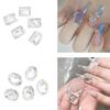 10 Pieces Nail Art Charms Heart Nail Rhinestones Rectangular Crystal Nail Gems Nail Art Decorations for Acrylic Nails