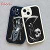 Чехол для телефона Grim Reaper Skull Skeleton Moblie для Iphone 15 promax 12 13 pro 14 Pro mini plus, защитные черные чехлы из овечьей кожи