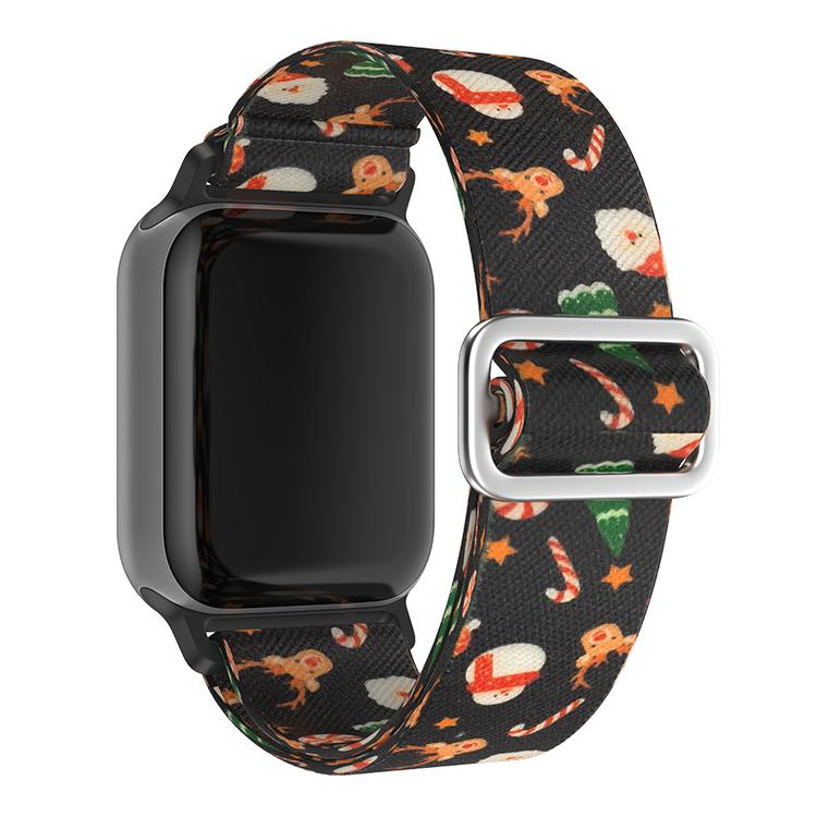 Рождественский ремешок для Apple Watch Band 46/42 мм 45/41 мм 44/40 мм 49 мм Эластичный нейлоновый браслет correa iWatch series 11/10/9/8/SE/Ultra