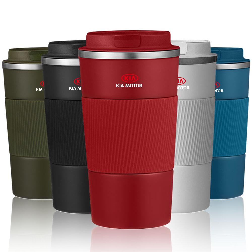 ABCDGA1 Car Thermos Coffee Mug Stainless Steel Coffee Cup for Kia Sportage 3 Rio K2 Ceed Carnival Picanto Soul EV6 Niro Forte Seltos