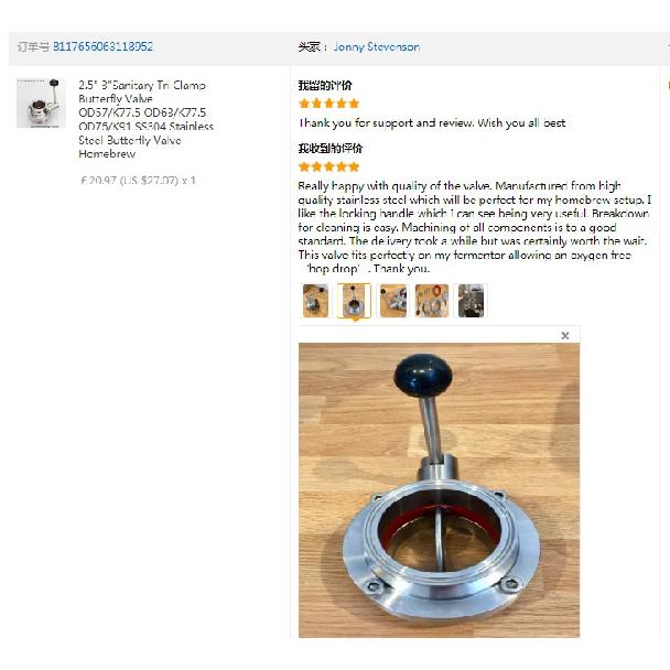 304 Sanitary Grade Quick-loading Butterfly Valve 316 Stainless Steel Clamp Valve Chuck Manual Buckle Disc Valve Clamp