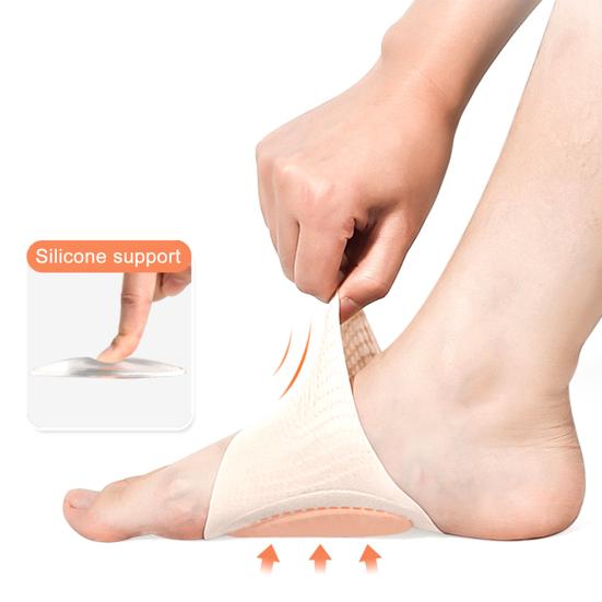 1 Pair Arch Support Braces Plantar Fasciitis Relief Non-Slip Wearable Arches Cushions Shock Absorption Orthotics Braces with Silicone Pad