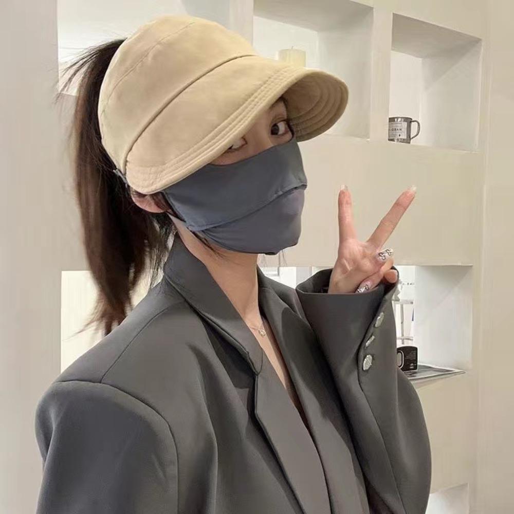 Солнцезащитная бейсболка с маской Peg Хип-хоп Шляпа для высокого хвоста Модная открытая сверху кепка Девочки