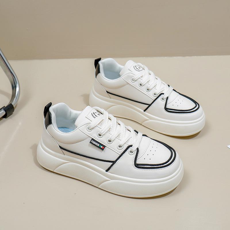 White Shoes Fashionable Autumn New Platform Height Increasing Breathable Casual Shoes for Students