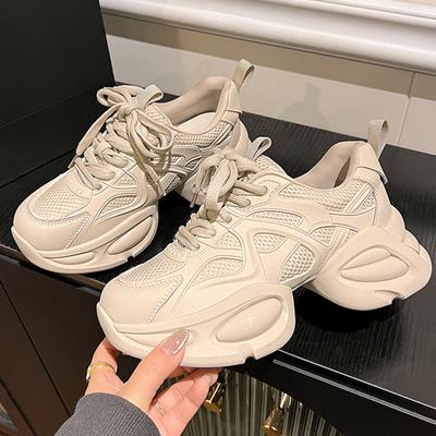 6 см толстая подошва внутренняя высота увеличение женская натуральная кожа коровья кожа весенняя мода повседневная спортивная обувь на шнуровке одинарные туфли