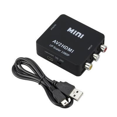 Конвертер RCA HDMI AV в HDMI, совместимый с игровыми конвертерами, консолями 1080P/720P/телеприставками/DVD-плеерами и т. д.. (черный)
