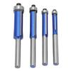 4Pcs Trim Bit Depth Adjustable Wear Resistance Strong Incisive Edge 14in Shank Router Bit