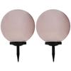 Outdoor Solar Lamp Set 2 pcs LED Sphere Lamp 40 cm RGB White