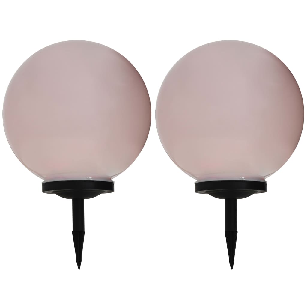 Outdoor Solar Lamp Set 2 pcs LED Sphere Lamp 40 cm RGB White