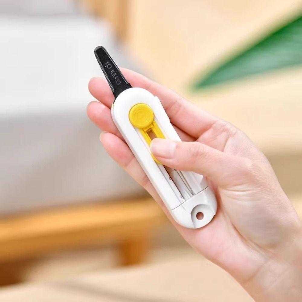 Портативный Магнитный Мини Нож для Вскрытия Конвертов с Выдвижным Лезвием из АБС-пластика, Прочный Белый Нож для Резки Бумаги