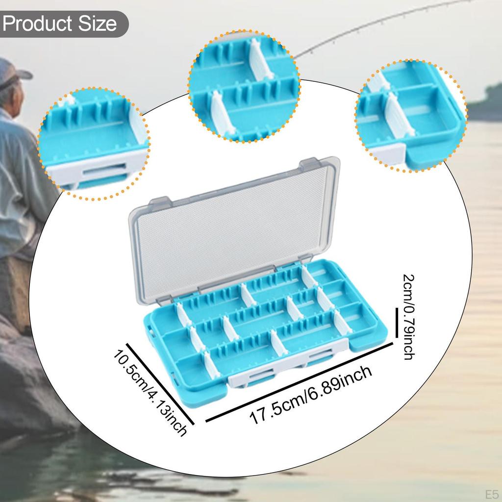 Bait Box Lure Case Double Sided Portable Holder Fishing Tackle Box, Sequin Storage for Camping