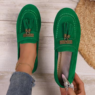 Модные женские лоферы для улицы с кисточками, плоские кроссовки, женская удобная обувь для отпуска, обувь для ходьбы с круглым носком, женские туфли