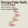 Wearable Manicure False Toe Nails Square Head Press On Nails Fashion Fake Toenails  Girl