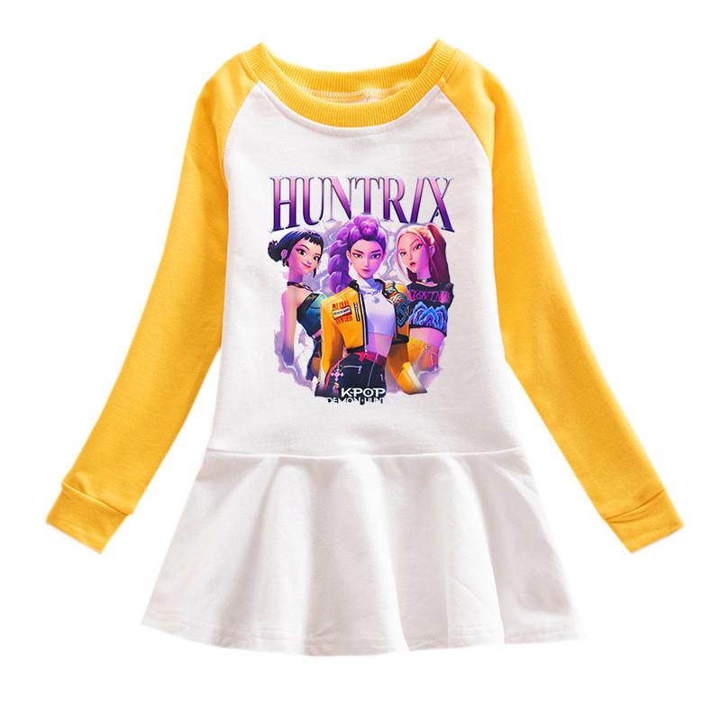 Девочки Kpop Руми Зои Мира Принт Охотники Руми Зои Мира Плиссированное платье