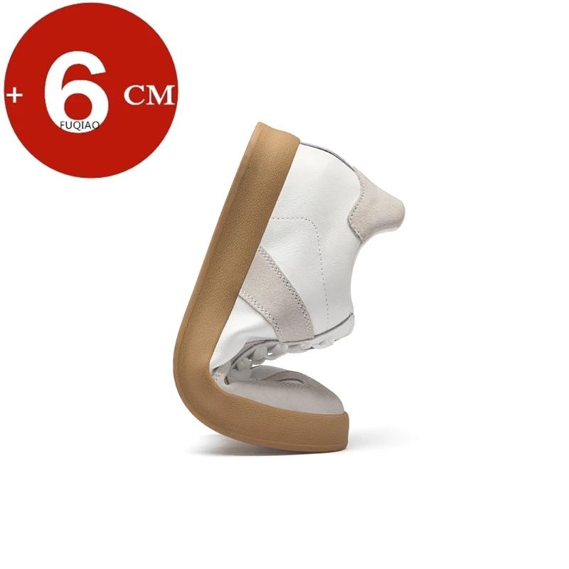 Кроссовки MM6 Replica Elevator Женская/Мужская Обувь Натуральная Кожа Обувь для Увеличения Роста Шнуровка Кроссовки Женские Туфли на Плоской Подошве для Мужчин