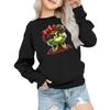 Kids' Fashion Loose-Fit Casual Long-Sleeve Christmas Print Oversized Crewneck Sweatshirt