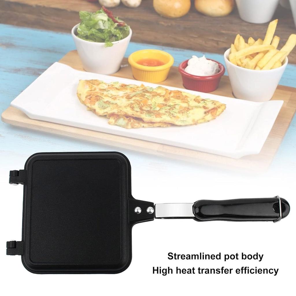 Двусторонняя сковорода, сыроварка на гриле, сэндвичница с антипригарным покрытием, перекидная сковорода-гриль для тостов, вафель панини