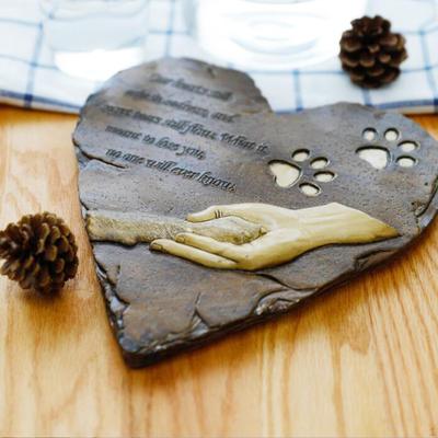 Мемориальный камень для собаки в форме сердца, садовые камни, последний отдых, надгробие для домашнего животного, могильный маркер