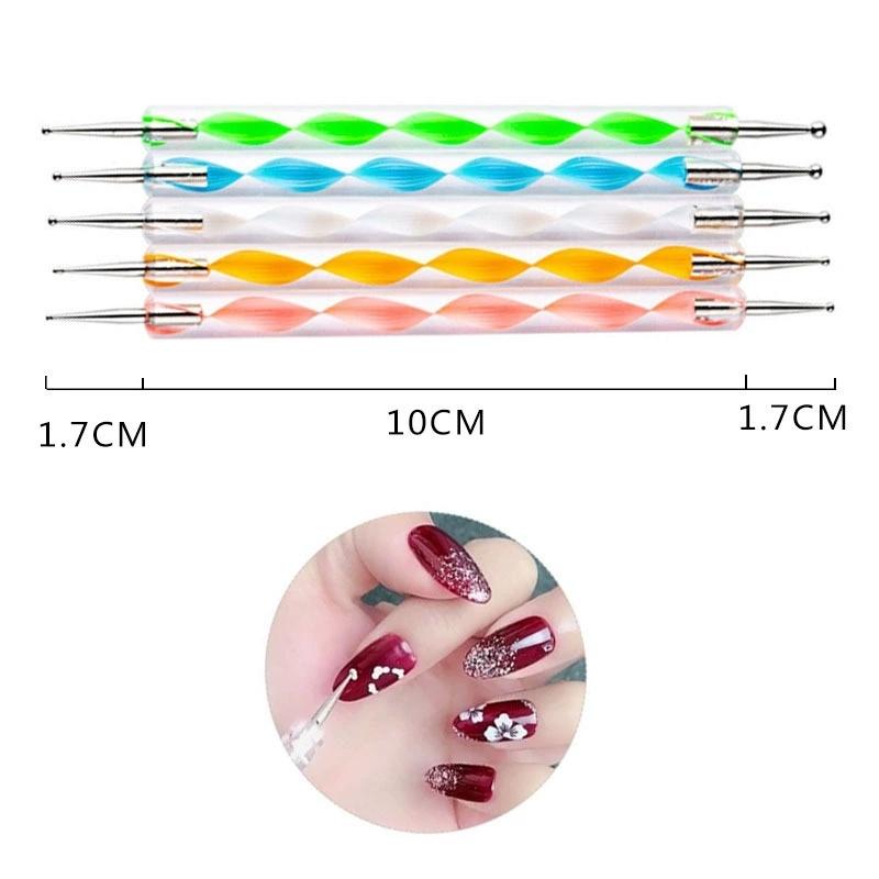 5/10/20pcs mix Dotting Pen Tool Nail Art Tip Dot Paint Manicure Kit DIY Drill Point Pen Rhinestones Gem Picker Manicure Tools