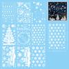 244 PCS Christmas Static Sticker 9 Sheets  Of Window Sticker Window Decoration Glass Sticker Shopping Mall Hotel Floor-to-ceiling Christmas Decoration