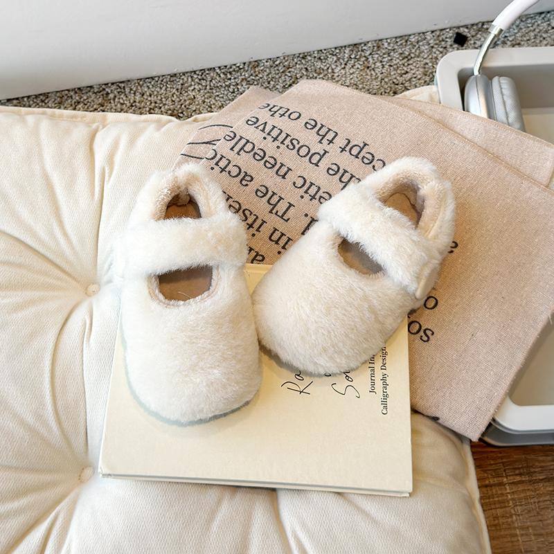 Детская повседневная обувь с круглым носком, модная, для мальчиков и девочек, простая хлопковая обувь на платформе, детская зимняя теплая простая обувь на плоской подошве, размер 21-30