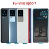 Заднее стекло для Vivo IQOO 7 5G V2049A I2009, задняя крышка батарейного отсека, корпус задней двери с запасными частями для объектива камеры