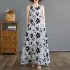 Sleeveless Plus Size Cotton Vintage Floral New In Dresses for Women Casual Loose Long Summer Dress