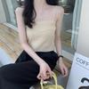 Knitted Cropped Suspender Slim Fit Base Layer Women's Summer New Wear Thin Bandeau Sleeveless Vest