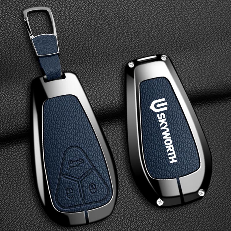 Zinc Alloy Car Key Case for Skyworth EV6 Skywell ET5 HT-i HTI Imperium SEV Elaris Beo Phev Shell Remote Cover Accessories