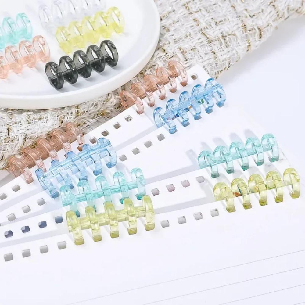 10pcs Stationery Loose Leaf Binder Rings 5 Holes Spring Spiral Rings Binder Notebook