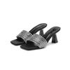 Shoes Female Plus Size Modern Women's Slippers Hot Sale Dress Slippers Women Square Toe High Heels Outdoor Women's Sandals
