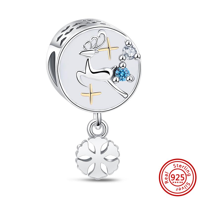 S925 серебро лист лотоса птица замок кулон пчела-бабочка дерево тонкие бусины подходят оригинальный браслет-подвеска DIY ювелирные изделия