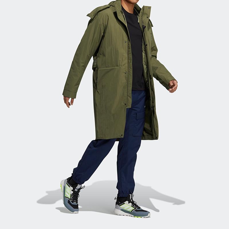 adidas Ветрозащитная теплая куртка-пуховик «три в одном» с длинным рукавом, унисекс, цвет армейский зеленый H13848