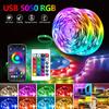 RGB светодиодная лента 5050 с Bluetooth управлением через приложение, меняющая цвет, гибкая светодиодная лампа, лента для декора комнаты, подсветка