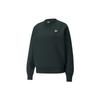 Downtown Oversized Crew Embroidered Logo Solid Color Round Neck Pullover Sweatshirt Women Sweatshirt Dark-Green 533052-80