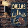 1 шт. Ретро Металлическая табличка Dallas Football 8x12 дюймов Алюминиевый настенный декор для гаража, бара, мужской комнаты Подарок