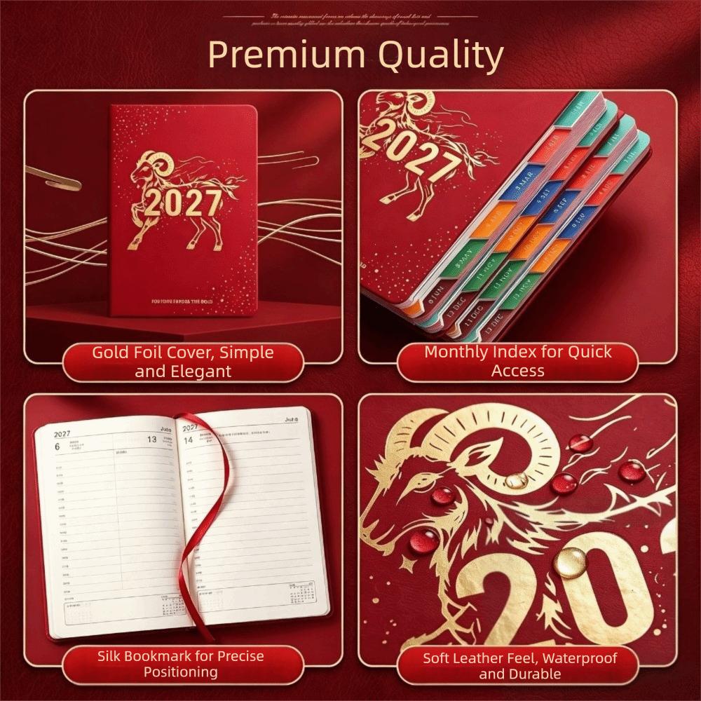 A5 2027 Annual Calendar Notebook Chinese Zodiac Planner Journal Sheep Year Planner Office