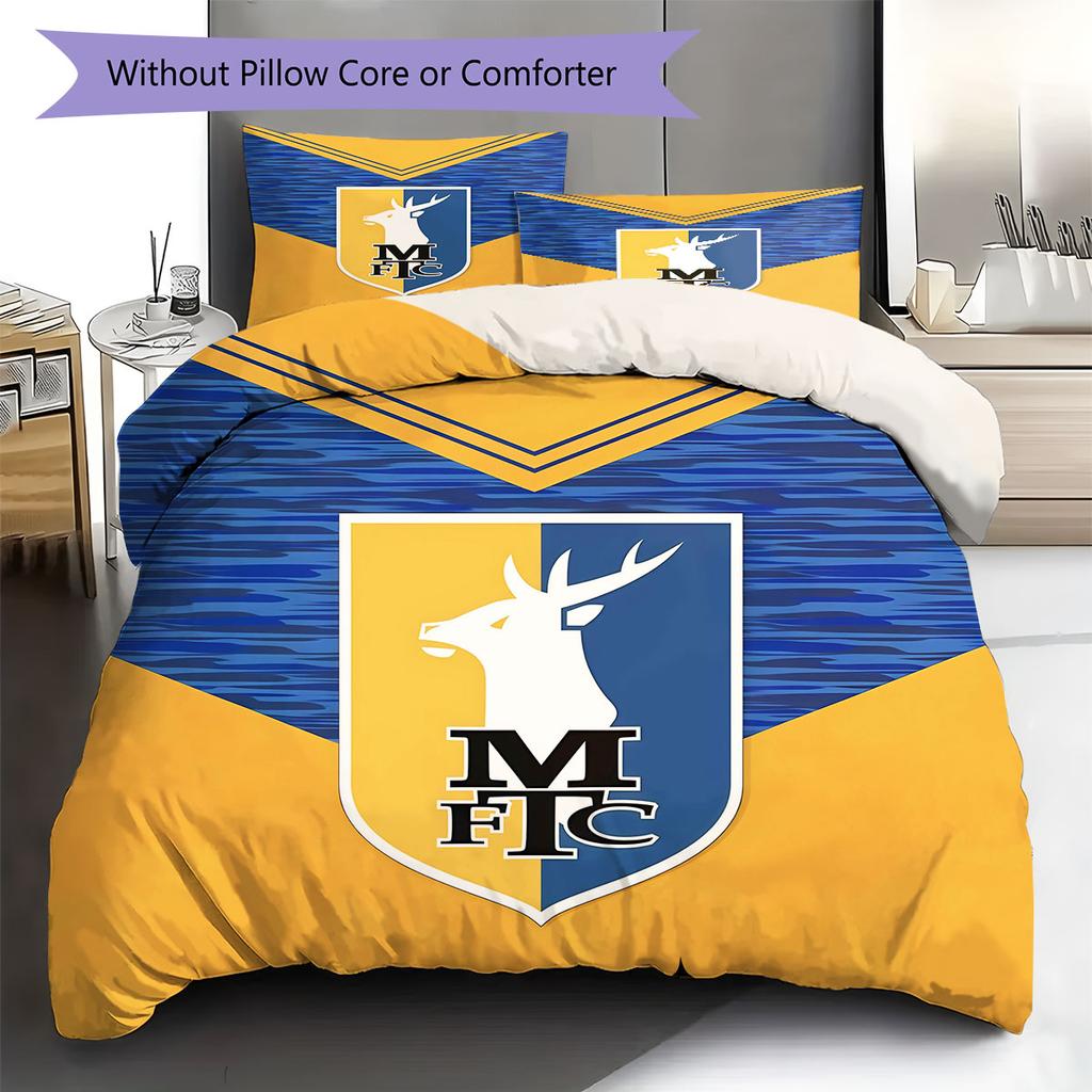 MansfieldFC Pattern Bedding Quilt Set Quilt Cover Pillowcase Home Decoration Birthday Gift (1 * duvet cover + 2 * pillowcase, without core)