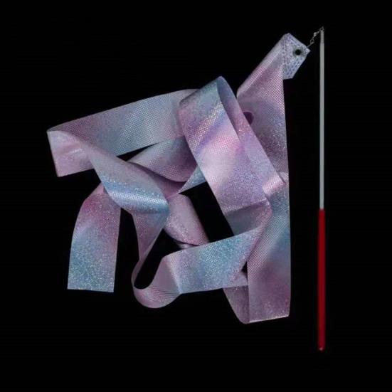 2 шт. гимнастические ленты с палочкой, прочные, сверкающие, мягкие, гладкие, длинная лента для тренировок, 2/4 м, художественные танцевальные вертящиеся палочки, растяжки, детская игрушка