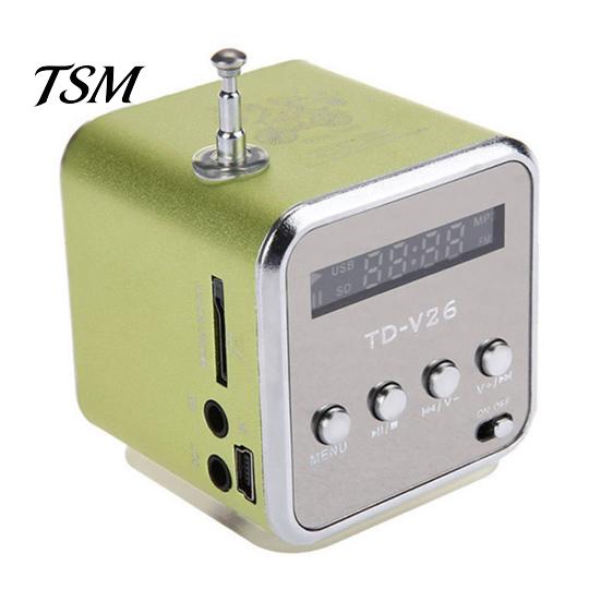 TD-V26 Мини Портативный Звуковой Динамик TF Карта FM Радио AUX Стерео Музыкальный Плеер