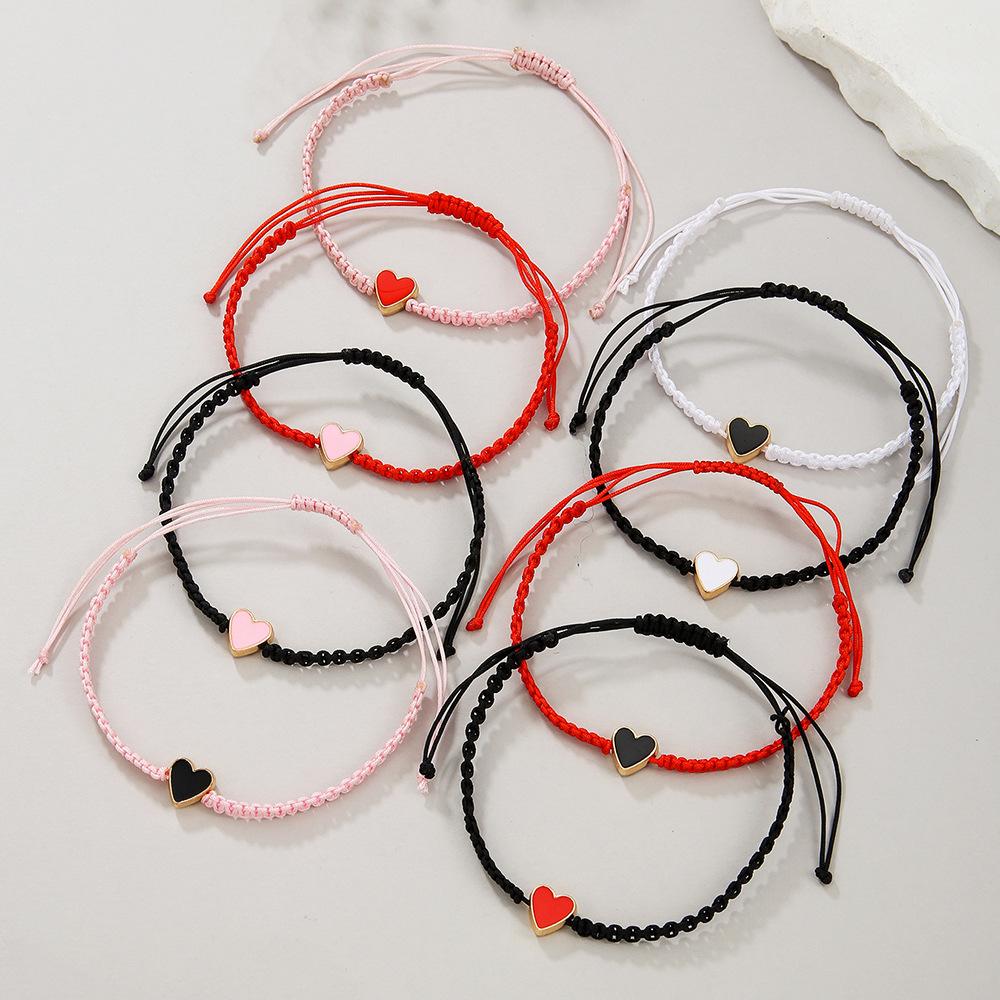 New fashion dripping love hand-woven bracelet combination small fresh couple card friendship bracelet women