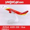 1/400 16 см Модель самолета для A320 Vietjet Airlines Сплав самолета с подставкой Декорация Сплав Металлическая модель