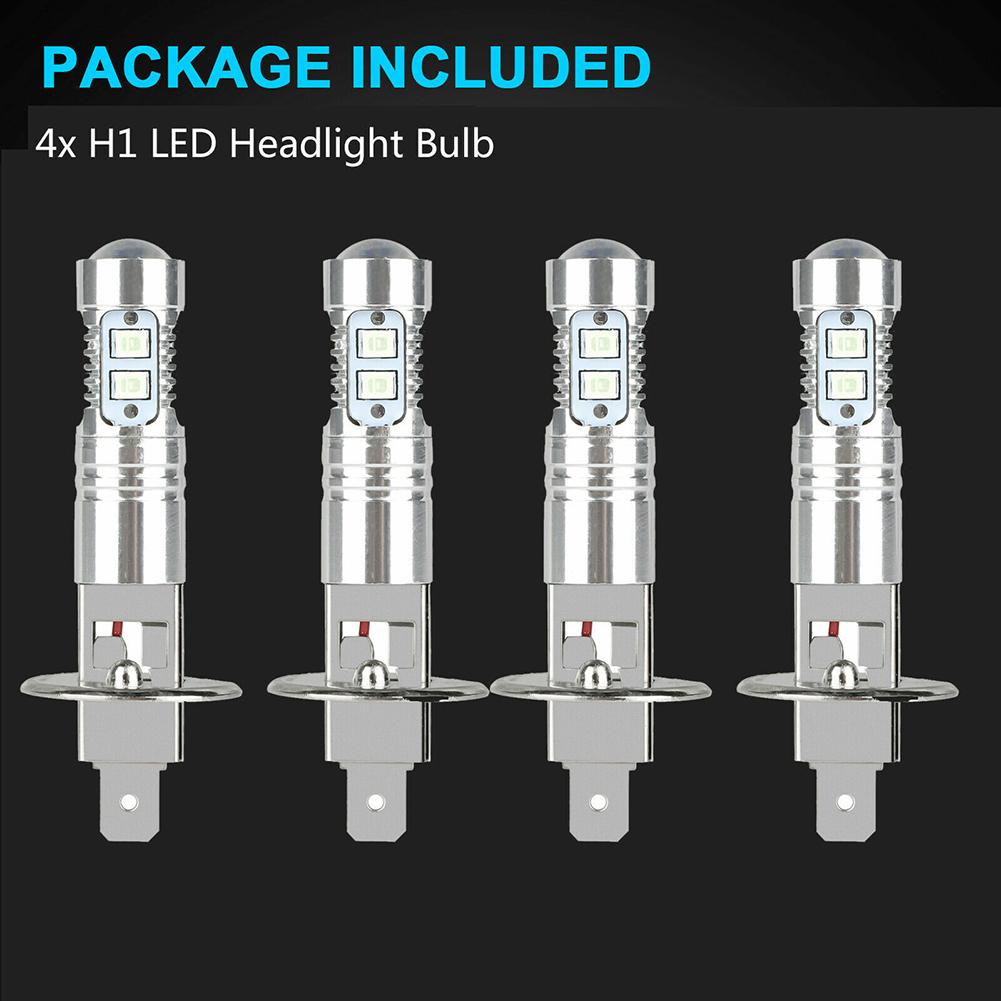 10 шт. светодиодные лампы H1 мощностью 200 Вт/комплект, мощность 50 Вт каждая.