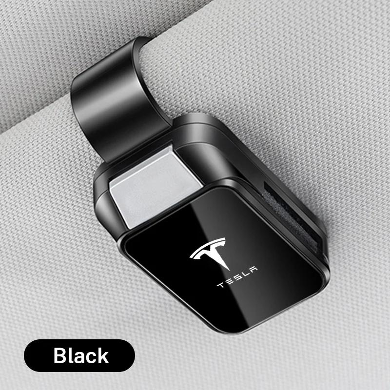 CQEPN1 1PC Car Sun Visor Glasses Clips Interior Eyeglasses Storage Holder for Tesla Model 3 S X Y Cybertruck Roadster
