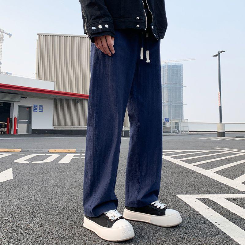 Мужские модные свободные летние брюки: Повседневный, универсальный, прямой крой, спортивный стиль