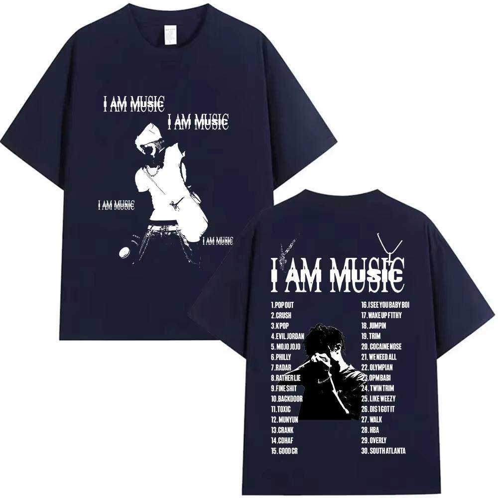 Рэпер Playboi Carti Тур I AM MUSIC 2025 Мерч Футболка Мужская Готическая Хип-Хоп Одежда Футболки Панк Короткий Рукав Хлопковые Футболки