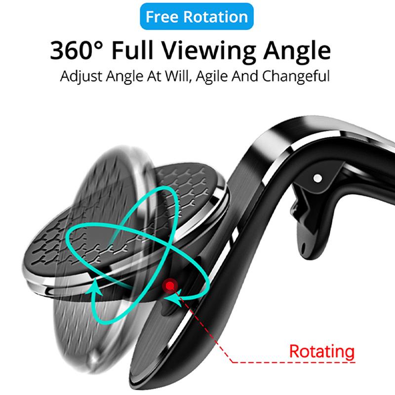 Универсальный магнитный автомобильный держатель для телефона, зажим для вентиляционного отверстия, поворотный мобильный телефон, поддержка GPS для Xiaomi, Huawei, Samsung, подставка в автомобиле