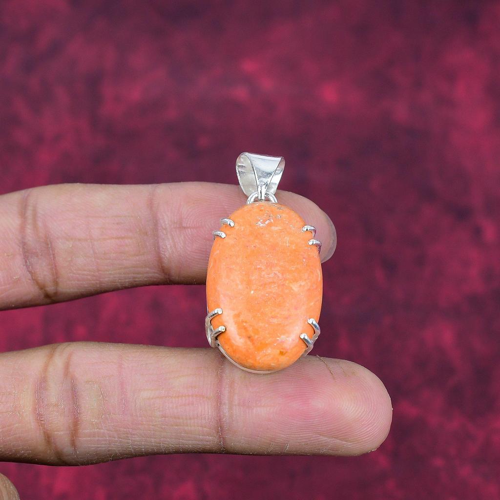 Подвеска из красного коралла с губкой, ювелирные изделия из драгоценных камней, кулон из стерлингового серебра 925 пробы, подарок для женщин, кулон ручной работы